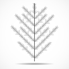 Coniferous tree, christmas tree. Vector illustration. Eps 10
