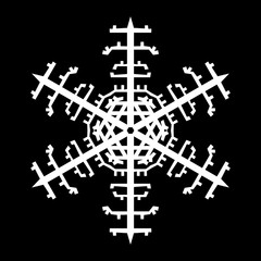 Obraz premium Snowflake Icon Graphic Symbol Design. Vector illustration isolated on black background.
