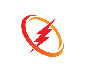 lightning thunderbolt electricity gear vector logo design