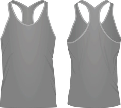 Grey sleeveless t shirt. vector illustration