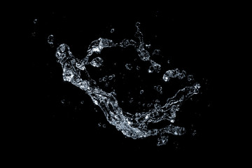 water Splash isolate On black Background