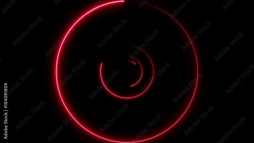 Poster abstract background with neon circles. seamless loop