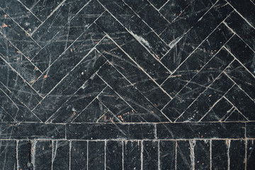 Old black scratched  parquet