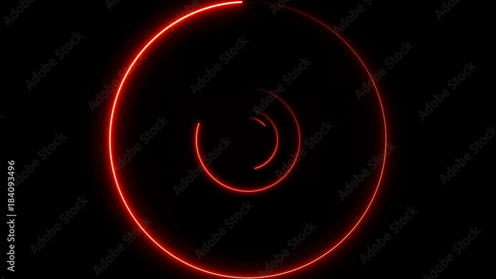 Aufkleber abstract background with neon circles. seamless loop