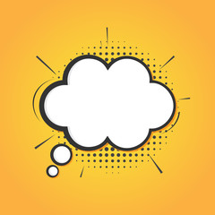 Speech bubble in comic style.