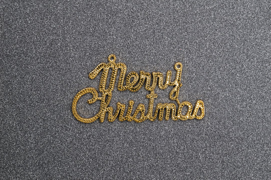 Merry christmas text on black gift box cover