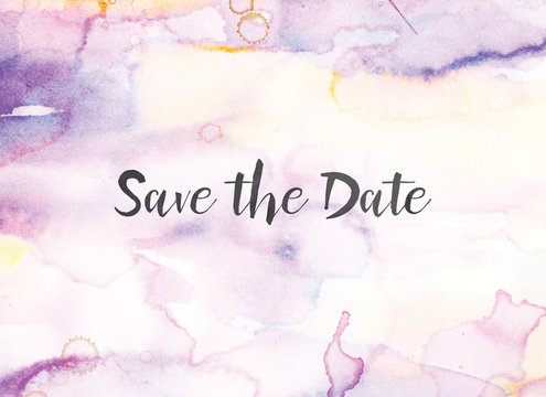 Save the Date Concept Watercolor and Ink Painting