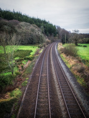 Fototapeta premium Train tracks in Cornwall england UK near bodmin