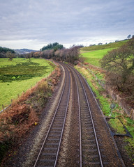 Fototapeta na wymiar Train tracks in Cornwall england UK near bodmin