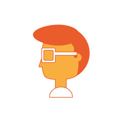 cartoon man head icon