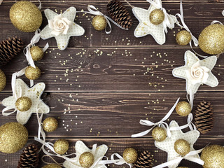 wood background with gold