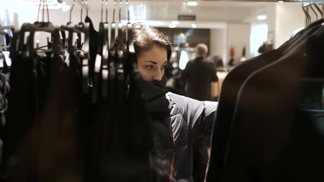 Attractive Woman Shopping for Clothing