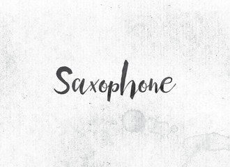 Saxophone Concept Painted Ink Word and Theme