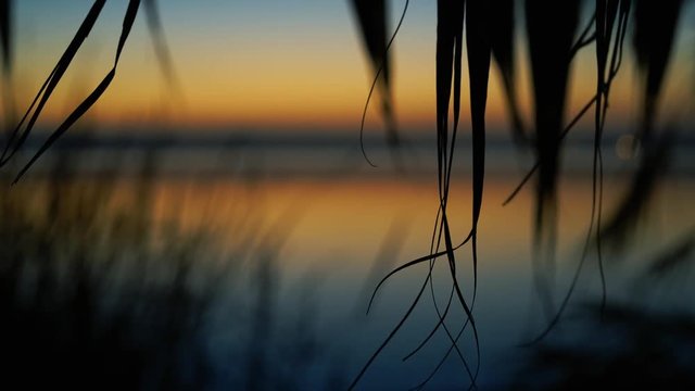 The sunset under lake