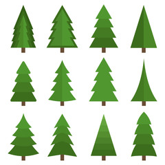 Fototapeta premium Christmas trees on a white background
