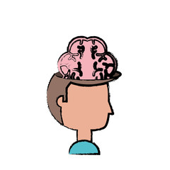 man head and brain icon