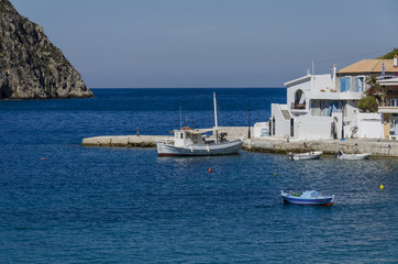 the ionic sea and the entrance to the bay of assos kefalonia