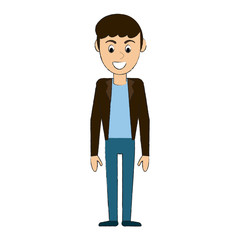 Young man avatar cartoon icon vector illustration graphic design