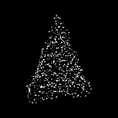 Christmas tree from lights  design isolated on black background