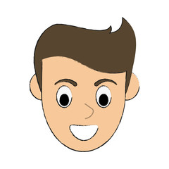 Young man face icon vector illustration graphic design