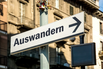 Schild 219 - Auswandern