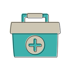 First aids suitcase icon vector illustration graphic design
