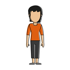 Young woman avatar cartoon icon vector illustration graphic design
