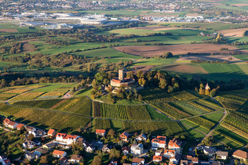 aerial view of castle Steinsberg near Sinsheim - Kraichgau - Germany