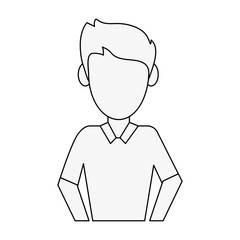 Young man avatar cartoon icon vector illustration graphic design