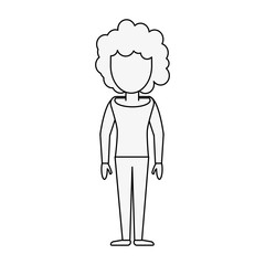 Young woman avatar cartoon icon vector illustration graphic design