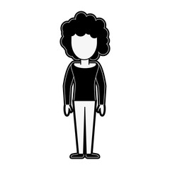 Young woman avatar cartoon icon vector illustration graphic design