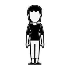 Young woman avatar cartoon icon vector illustration graphic design