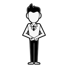 Businessman avatar cartoon icon vector illustration graphic design