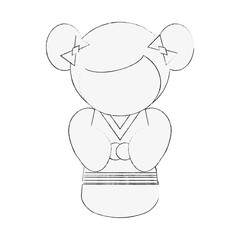 Geisha cartoon avatar icon vector illustration graphic design