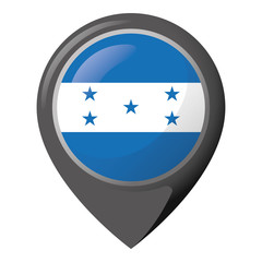Icon representing location pin with flag of Honduras. Ideal for catalogs of institutional materials and geography