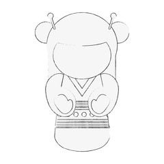 Geisha cartoon avatar icon vector illustration graphic design