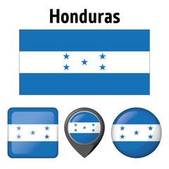 Illustration flag of Honduras, and various icons. Ideal for catalogs of institutional materials and geography