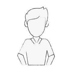 Young man avatar cartoon icon vector illustration graphic design
