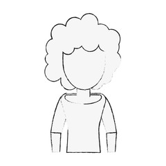 Young woman avatar cartoon icon vector illustration graphic design