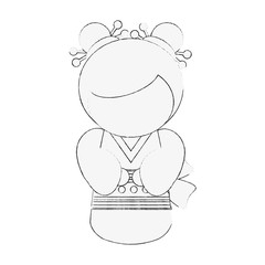 Geisha cartoon avatar icon vector illustration graphic design