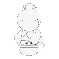 Geisha cartoon avatar icon vector illustration graphic design