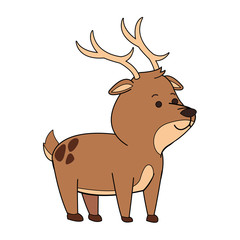 Reindeer cute cartoon icon vector illustration graphic design