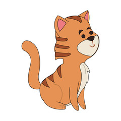 Cat cute cartoon icon vector illustration graphic design