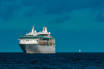 Fototapeta na wymiar Luxury cruise liner in travel