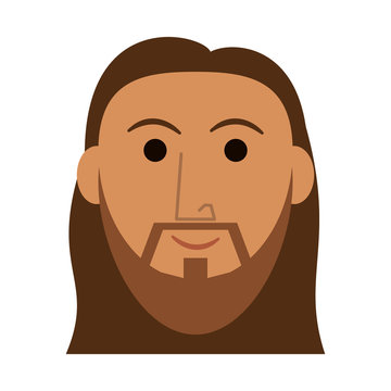 Jesus face cartoon icon vector illustration graphic design