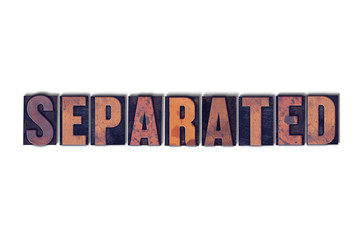 Separated Concept Isolated Letterpress Word