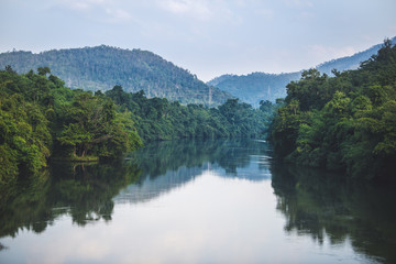 Fototapeta na wymiar Beautiful Lakes with trees reflec to the water