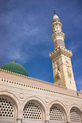 MEDINA, SAUDI ARABIA - 15TH NOV 2017; External view of Mosque Al-Nabawi in Medina, Saudi Arabia. It...