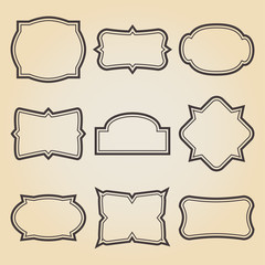Set of brown vintage frame for your text. Vector illustration