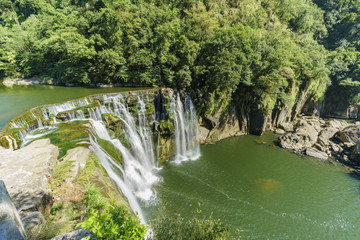 Morning view of the famous Shifen Waterfall.
